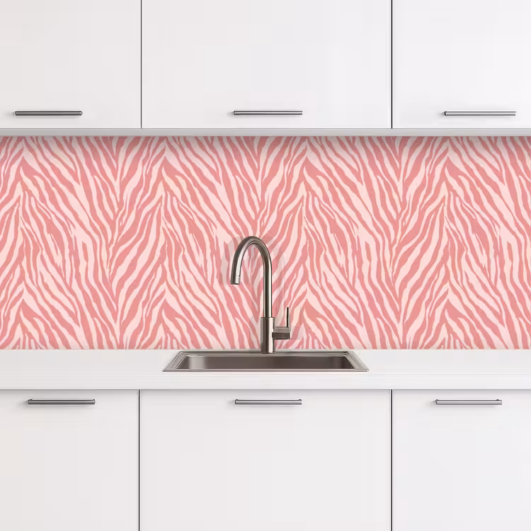 Zebra - Print - Roze keuken achterwand 2 middel 871 -3d