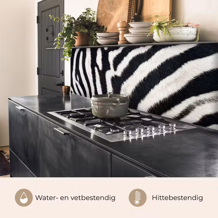 Zebra - Vacht - Klassiek - Zwart - Wit keuken achterwand 2 middel -usp_NL