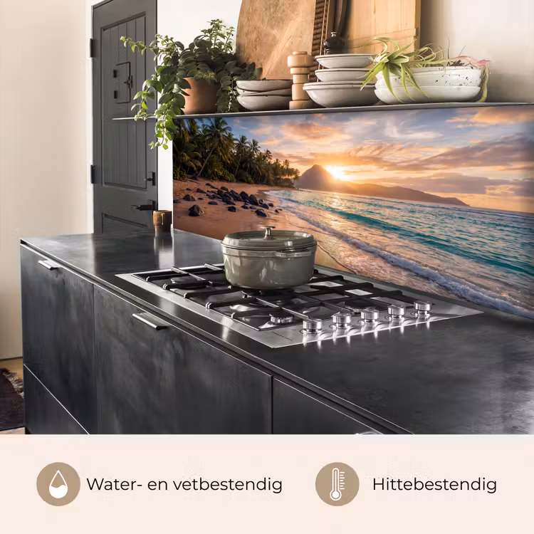 Zee - Berg - Landschap - Tropisch - Goud keuken achterwand 2 middel -usp_NL