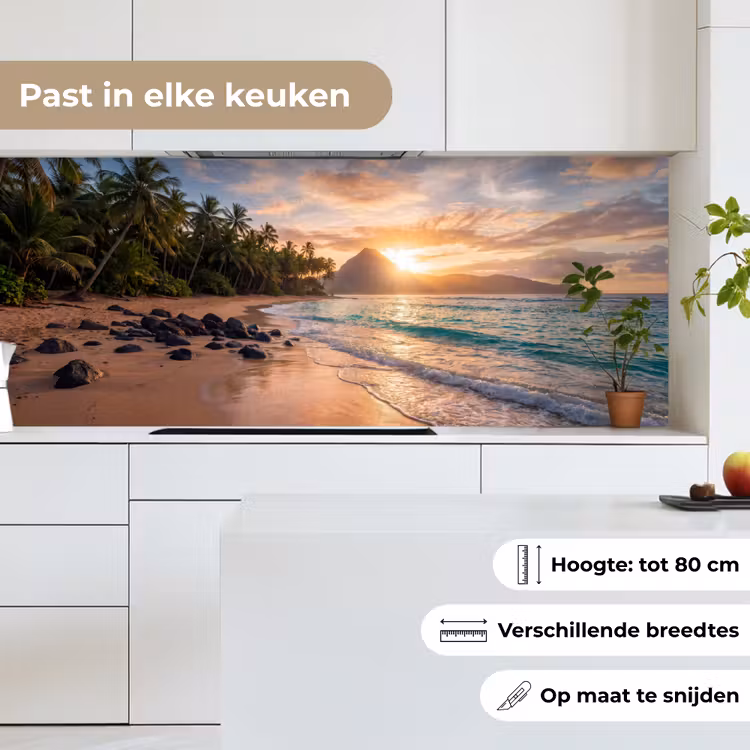 Zee - Berg - Landschap - Tropisch - Goud keuken achterwand 2 middel -sfeer4_NL