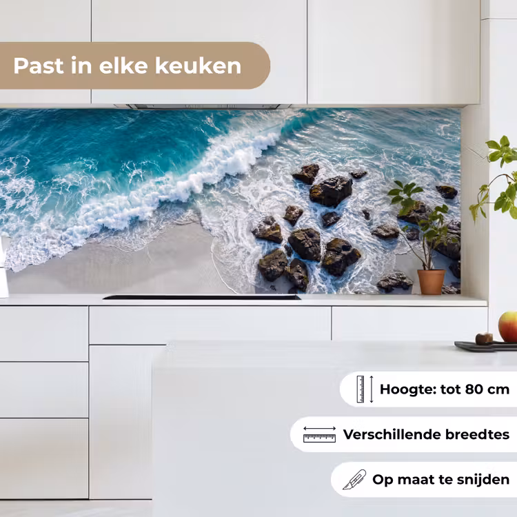 Zee - Golf - Strand - Natuur - Blauw keuken achterwand 2 middel -sfeer4_NL
