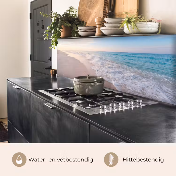 Zee - Golven - Strand - Natuur - Wit keuken achterwand 2 middel -usp_NL
