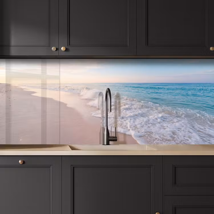 Zee - Golven - Strand - Natuur - Wit keuken achterwand 2 middel -sfeer1