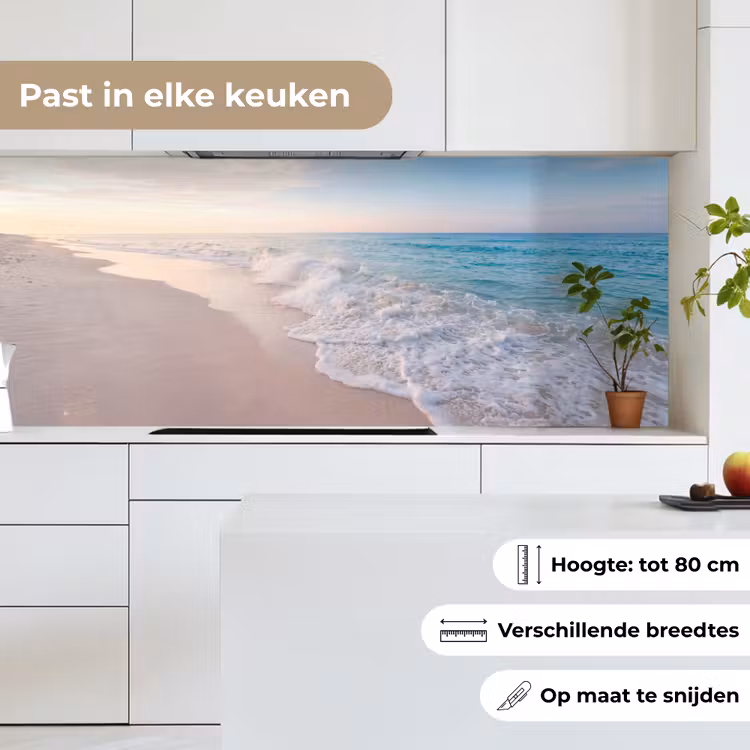 Zee - Golven - Strand - Natuur - Wit keuken achterwand 2 middel -sfeer4_NL