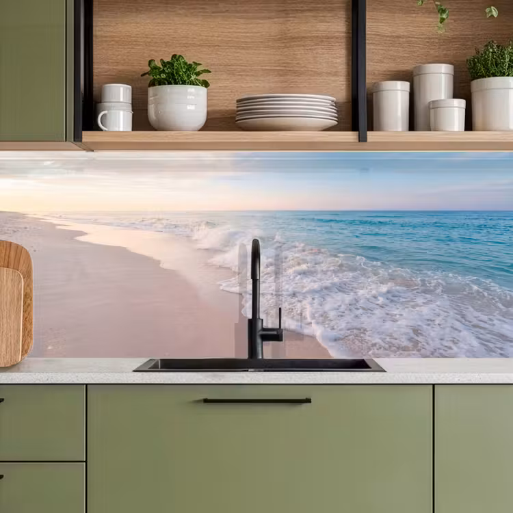 Zee - Golven - Strand - Natuur - Wit keuken achterwand 2 middel -sfeer3