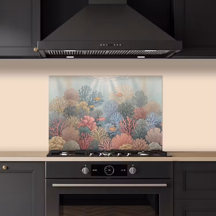 Zee - Koraal - Vis - Natuur - Kleurrijk keuken achterwand spatscherm klein -sfeer1