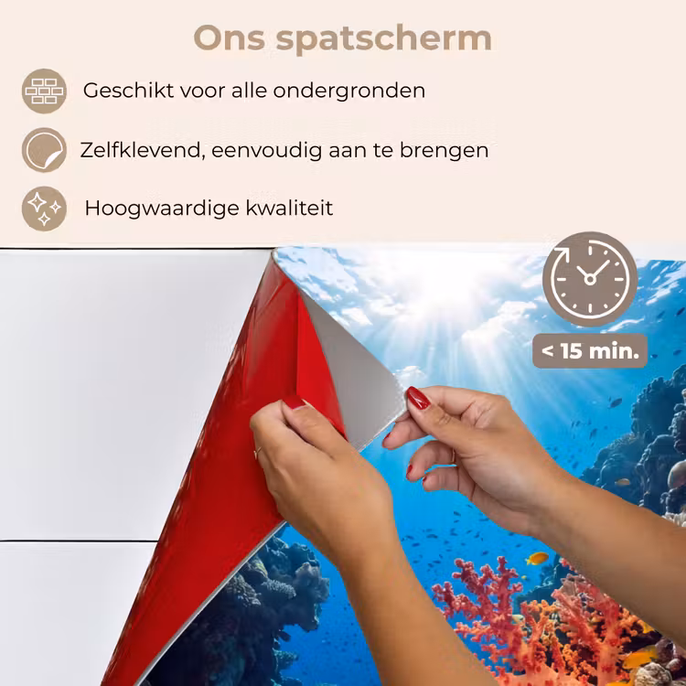 Zee - Koraalrif - Natuur - Levendig - Blauw keuken achterwand spatscherm klein -spatscherm_NL