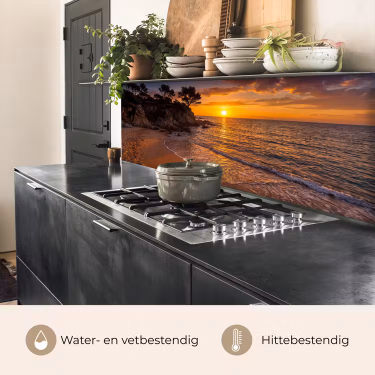 Zee - Kust - Zonsondergang - Natuur - Oranje keuken achterwand 2 middel -usp_NL