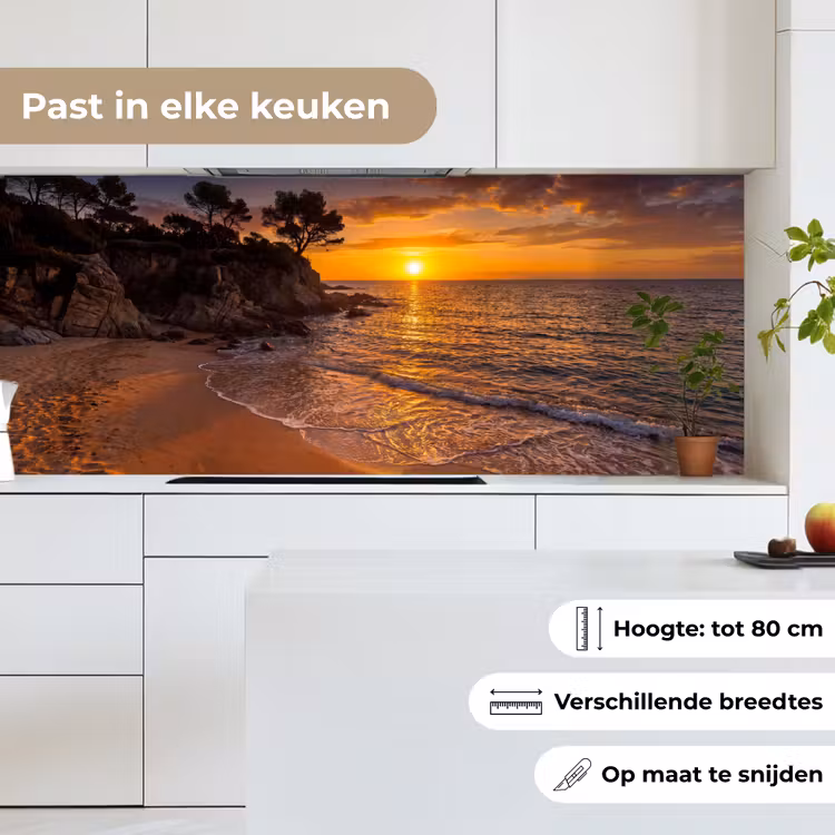 Zee - Kust - Zonsondergang - Natuur - Oranje keuken achterwand 2 middel -sfeer4_NL