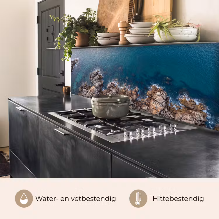 Zee - Kustlijn - Natuur - Abstract - Blauw keuken achterwand 2 middel -usp_NL