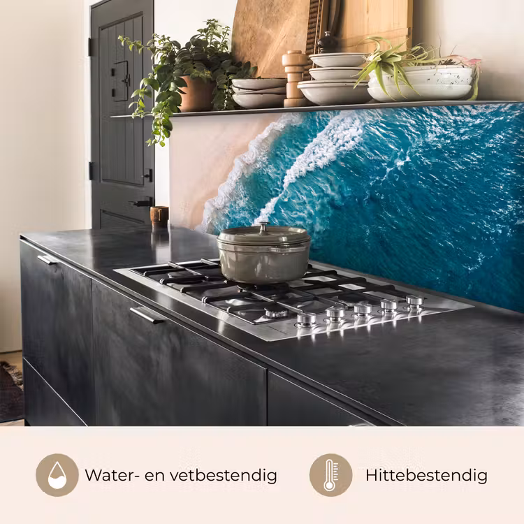 Zee - Strand - Golven - Natuur - Blauw keuken achterwand 2 middel -usp_NL