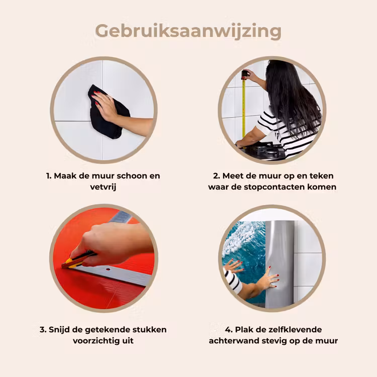 Zee - Strand - Golven - Natuur - Blauw keuken achterwand 2 middel -gebruiksaanwijzing_NL