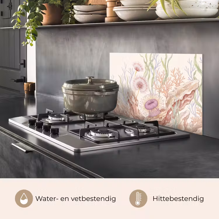 Zeeleven - Koraal - Onderwater - Illustratie - Kleurrijk keuken achterwand spatscherm klein -usp_NL