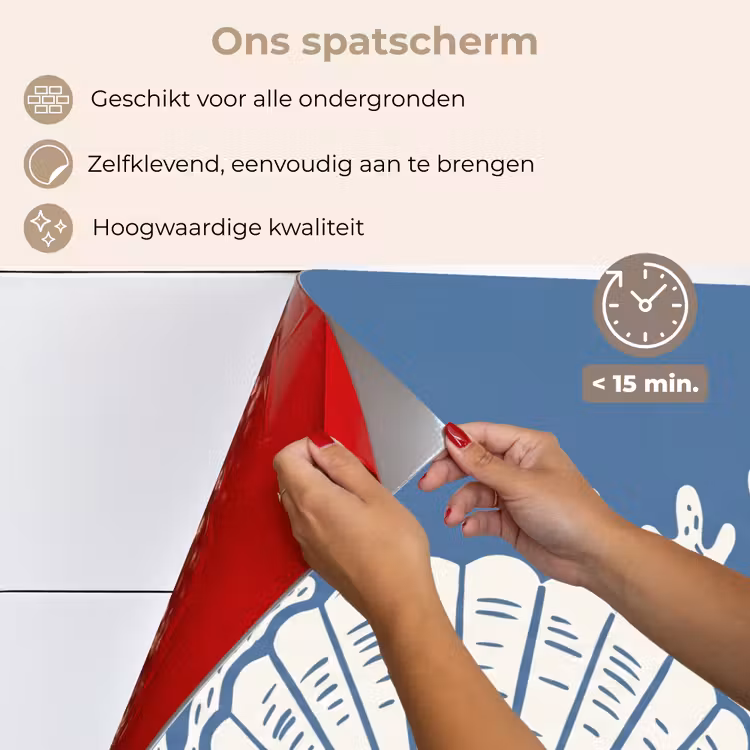 Zeeleven - Koraal - Schelp - Vis - Illustratie - Onderwater keuken achterwand spatscherm klein -spatscherm_NL