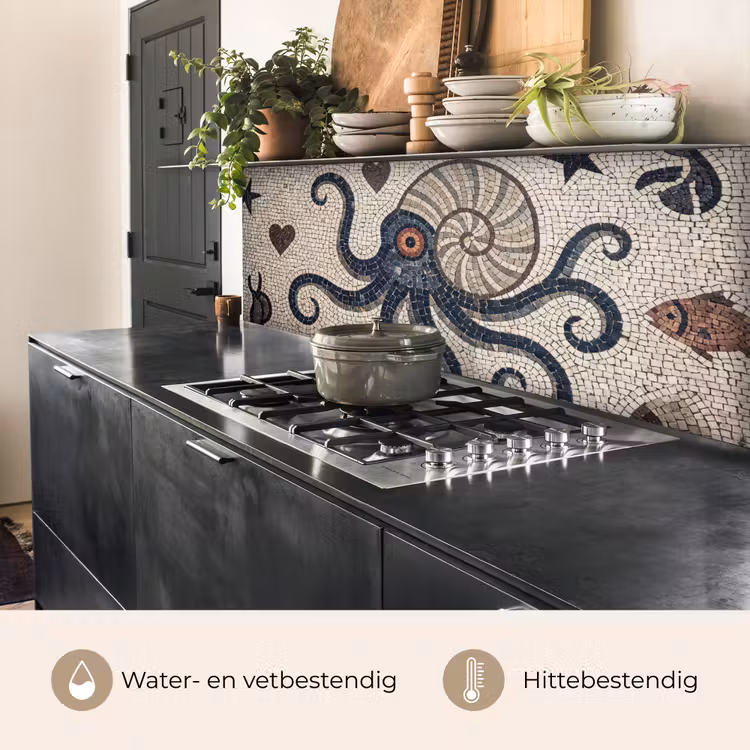 Zeeleven - Mozaïek - Kunst - Vintage - Beige keuken achterwand 2 middel -usp_NL
