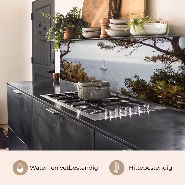 Keuken achterwand - Zeilboot - bomen - water - Zeilboot - bomen - water keuken achterwand 2 middel