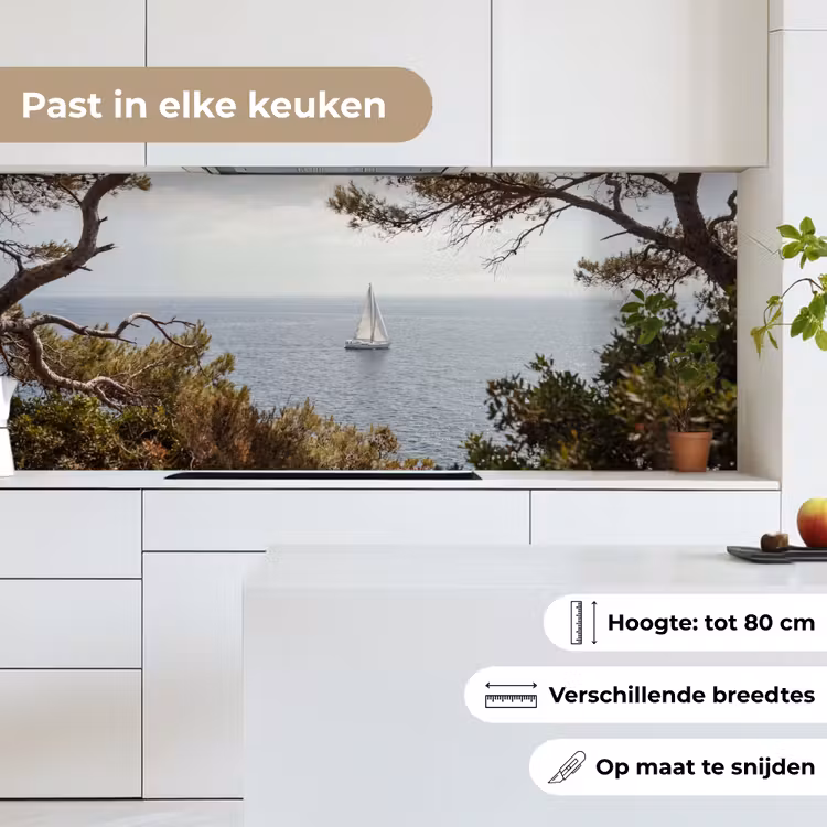 Keuken achterwand - Zeilboot - bomen - water - Zeilboot - bomen - water keuken achterwand 2 middel