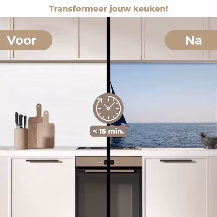 Zeilboot - Zee - Blauw keuken achterwand 2 middel -voor-na2_NL