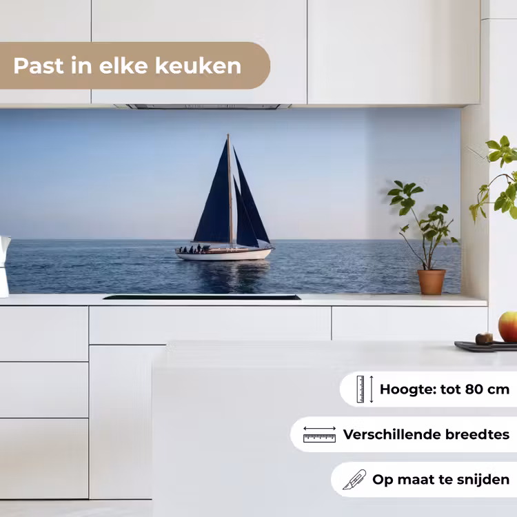 Zeilboot - Zee - Blauw keuken achterwand 2 middel -sfeer4_NL