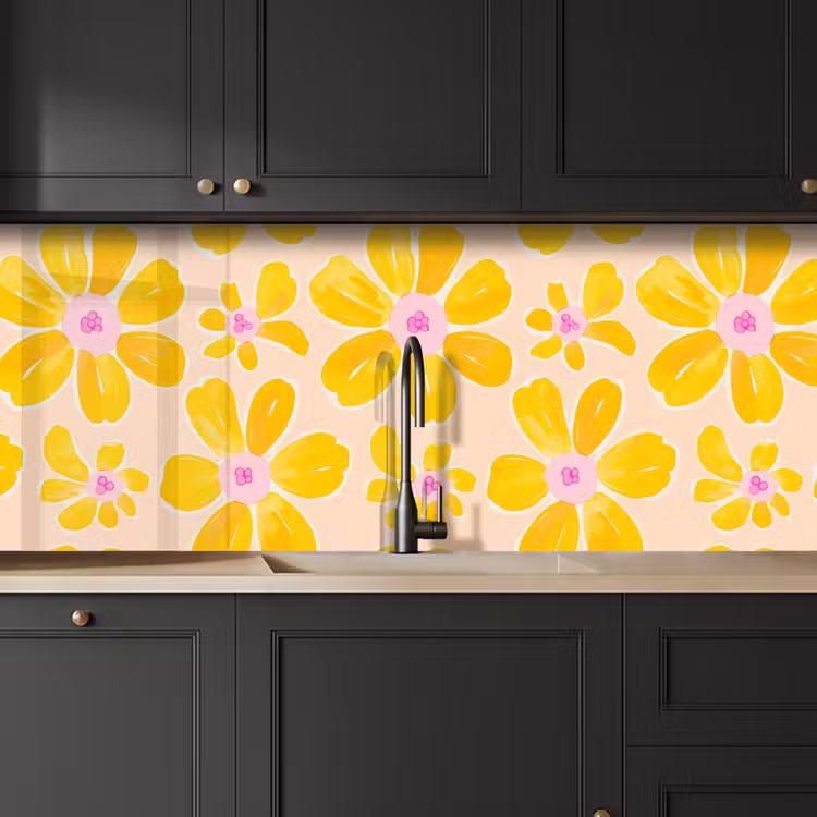 Zomers - Bloemen - Geel keuken achterwand 2 middel 871 -sfeer1