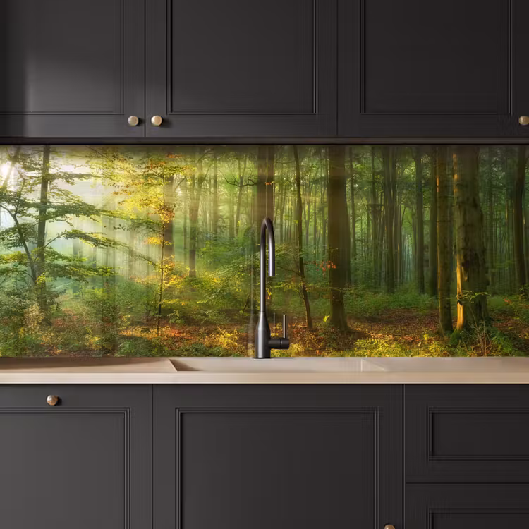Zon - Bos - Bomen - Natuur - Herfst keuken achterwand 2 middel -sfeer1