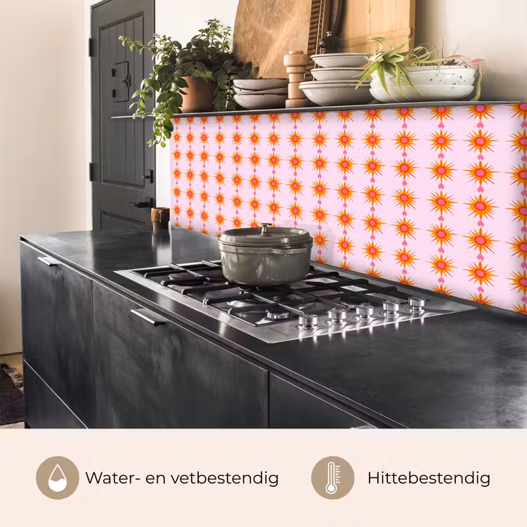 Zon - Motief - Roze keuken achterwand 2 middel 871 -usp_NL