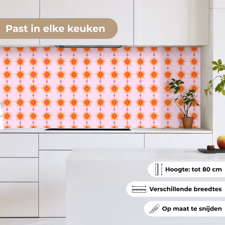Zon - Motief - Roze keuken achterwand 2 middel 871 -sfeer4_NL