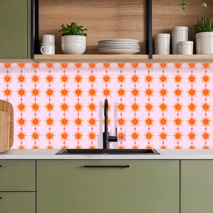 Zon - Motief - Roze keuken achterwand 2 middel 871 -sfeer3