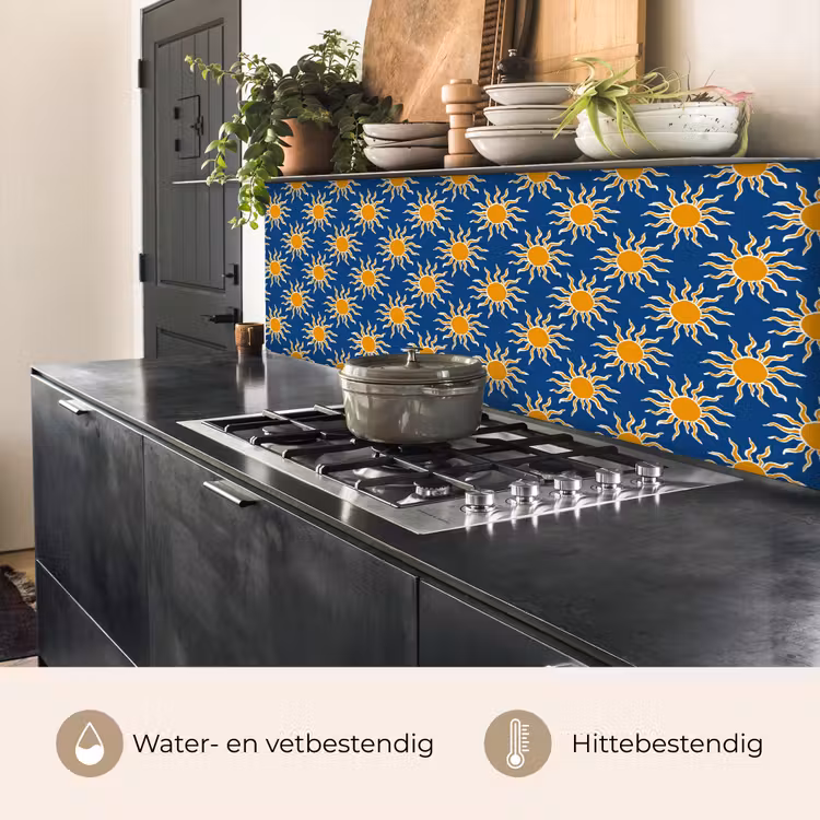 Zon - Patroon - Blauw keuken achterwand 2 middel 871 -usp_NL