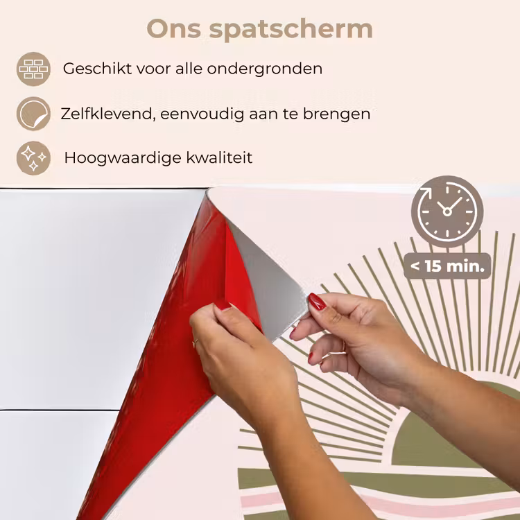 Zon - Zee - Abstract - Modern - Roze keuken achterwand spatscherm klein -spatscherm_NL