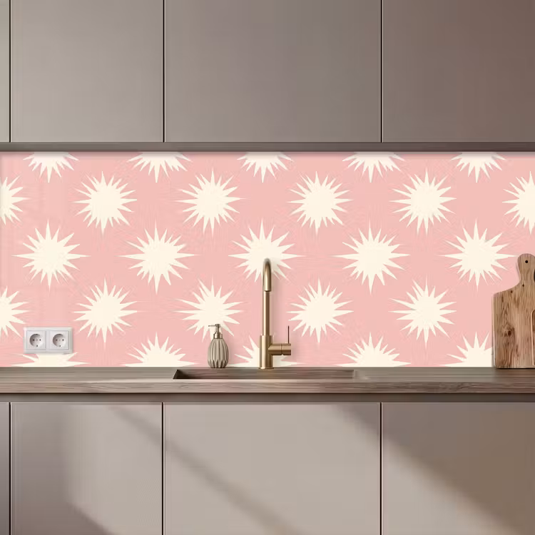 Zonnen - Patroon - Roze keuken achterwand 2 middel 871 zz_3dshopping