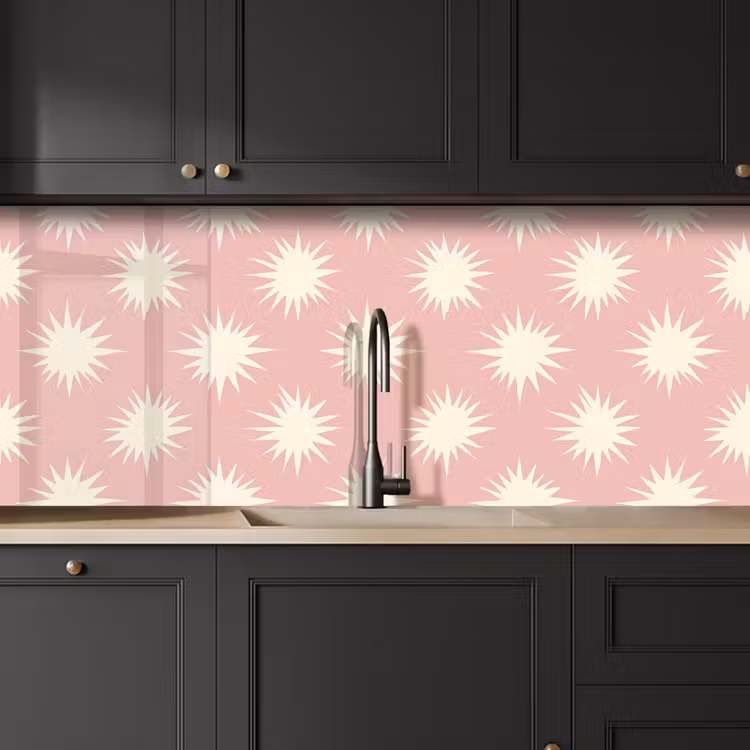 Zonnen - Patroon - Roze keuken achterwand 2 middel 871 -sfeer1