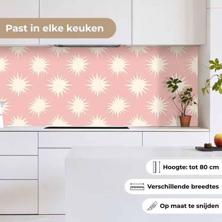 Zonnen - Patroon - Roze keuken achterwand 2 middel 871 -sfeer4_NL