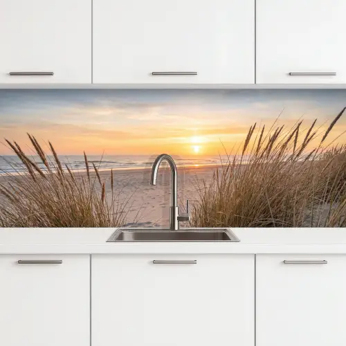Zonsondergang - Duinen - Zee keuken achterwand 2 middel -3d