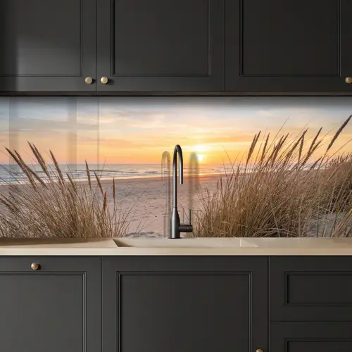 Zonsondergang - Duinen - Zee keuken achterwand 2 middel -sfeer1