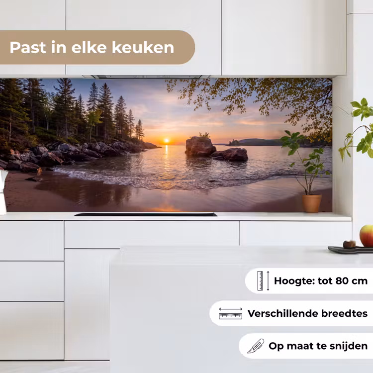 Zonsondergang - Kust - Water - Natuur - Oranje keuken achterwand 2 middel -sfeer4_NL