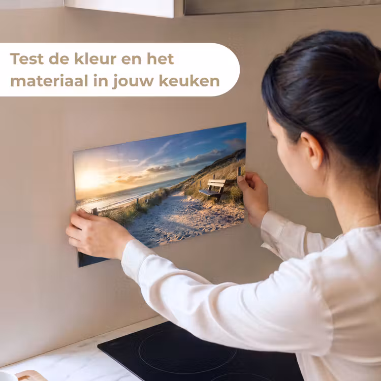 Zonsondergang - Strand - Duin - Gras - Bank keuken achterwand sample klein -USP_sampleNL