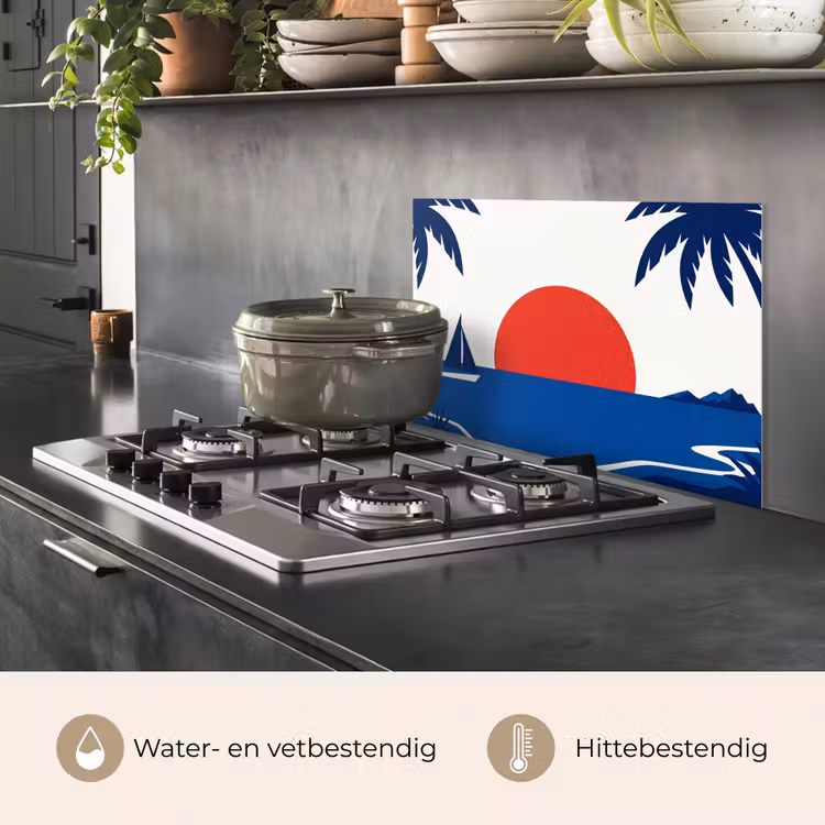 Zonsondergang - Zee - Palmboom - Tropisch - Modern keuken achterwand spatscherm klein -usp_NL