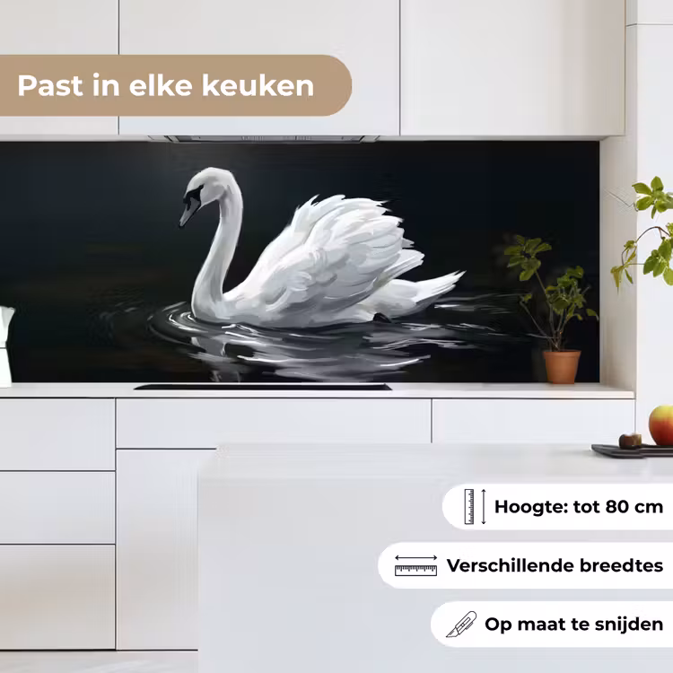 Zwaan - Water - Natuur - Realistisch - Wit keuken achterwand 2 middel -sfeer4_NL