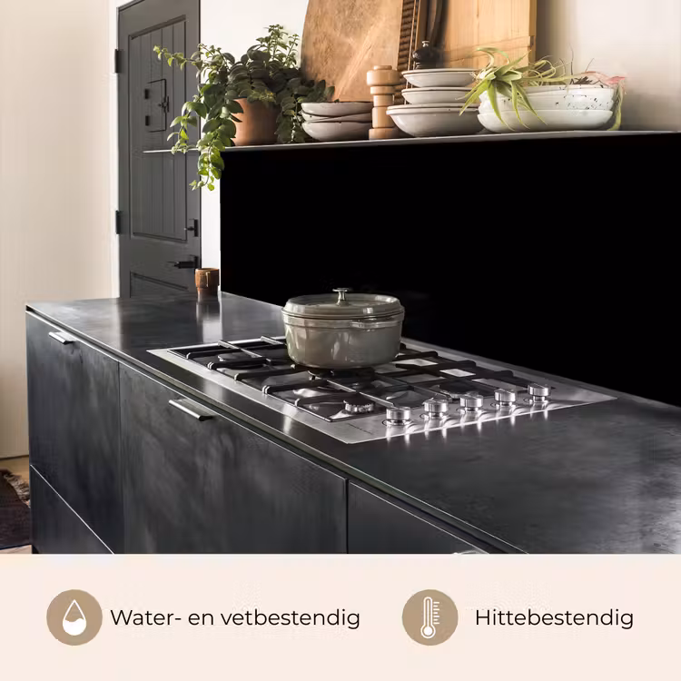 Zwart - Effen kleur keuken achterwand 2 middel 871 -usp_NL