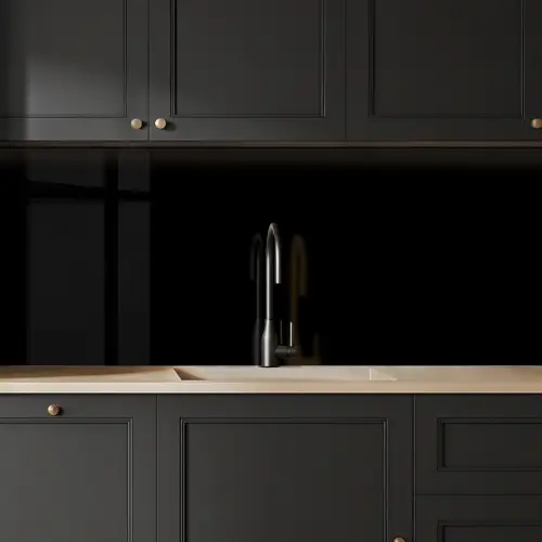 Zwart - Effen kleur keuken achterwand 2 middel 871 -sfeer1