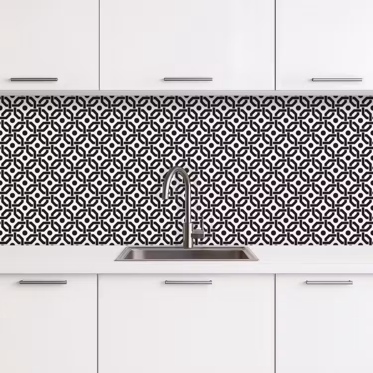 Zwart - Geometrie - Design keuken achterwand 2 middel 871 -3d