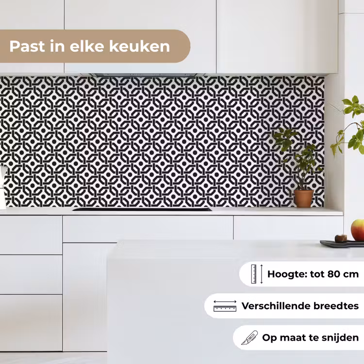 Zwart - Geometrie - Design keuken achterwand 2 middel 871 -sfeer4_NL
