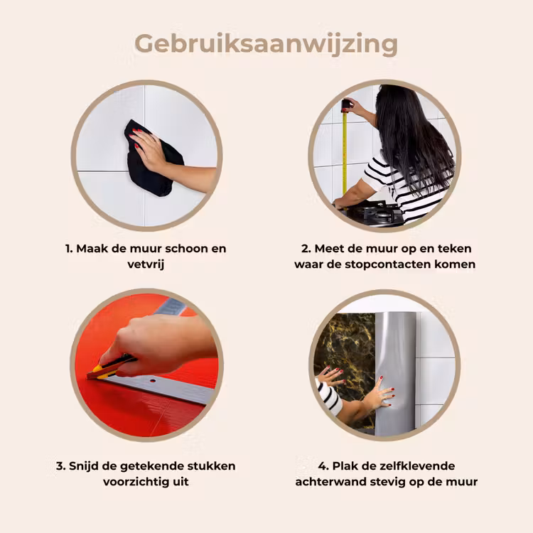 Zwart - Marmer - Goud keuken achterwand 2 middel 871 -gebruiksaanwijzing_NL