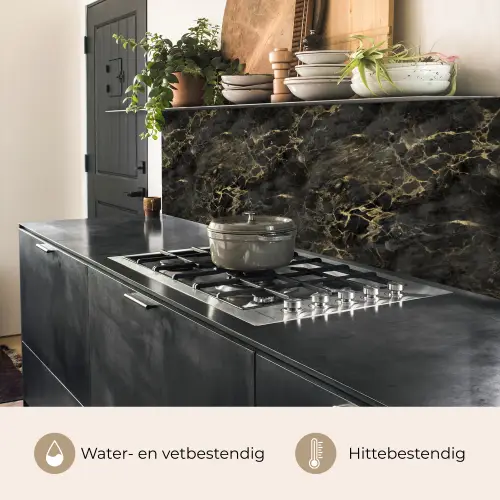 Zwart - Marmer - Goud - Nerf keuken achterwand 2 middel 871 -usp_NL