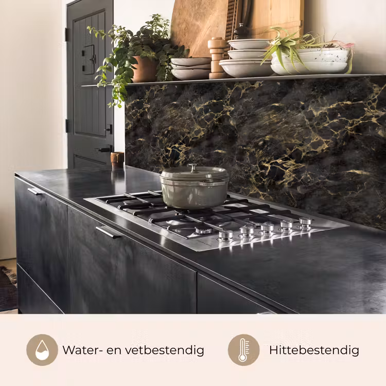 Zwart - Marmer - Goud - Nerf keuken achterwand 2 middel 871 -usp_NL