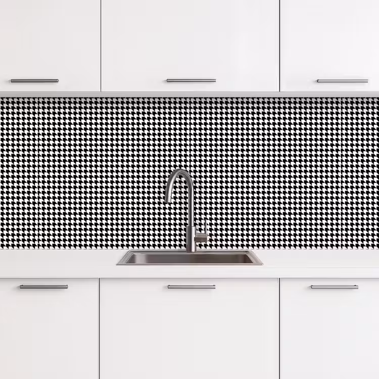 Zwart - Wit - Design - Geometrie - Patroon keuken achterwand 2 middel 871 -3d
