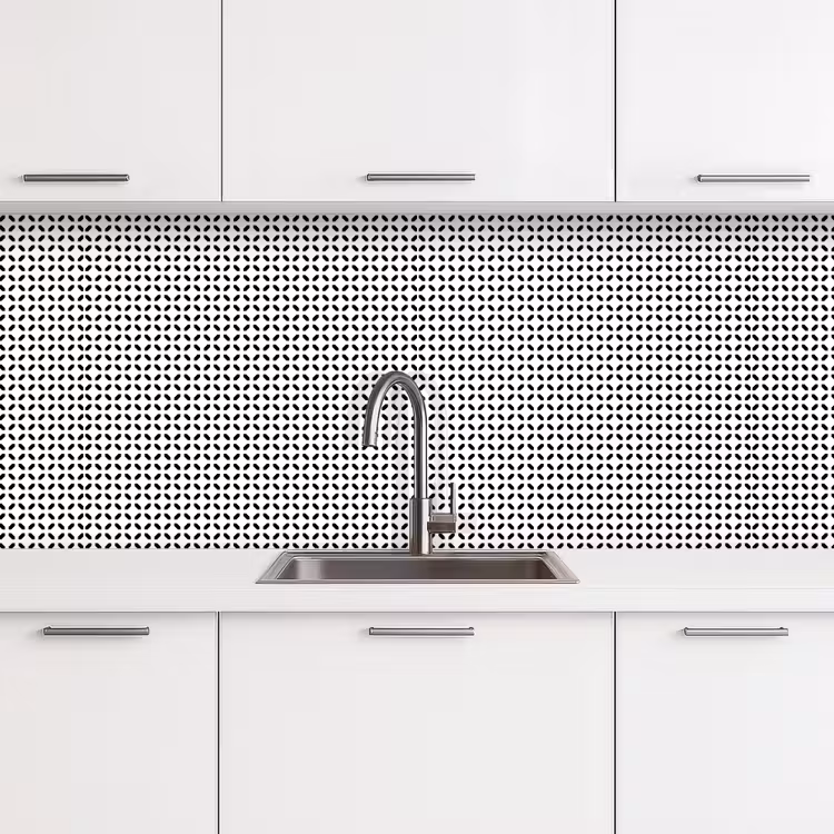 Zwart - Wit - Geometrie - Patronen - Abstract keuken achterwand 2 middel 871 -3d