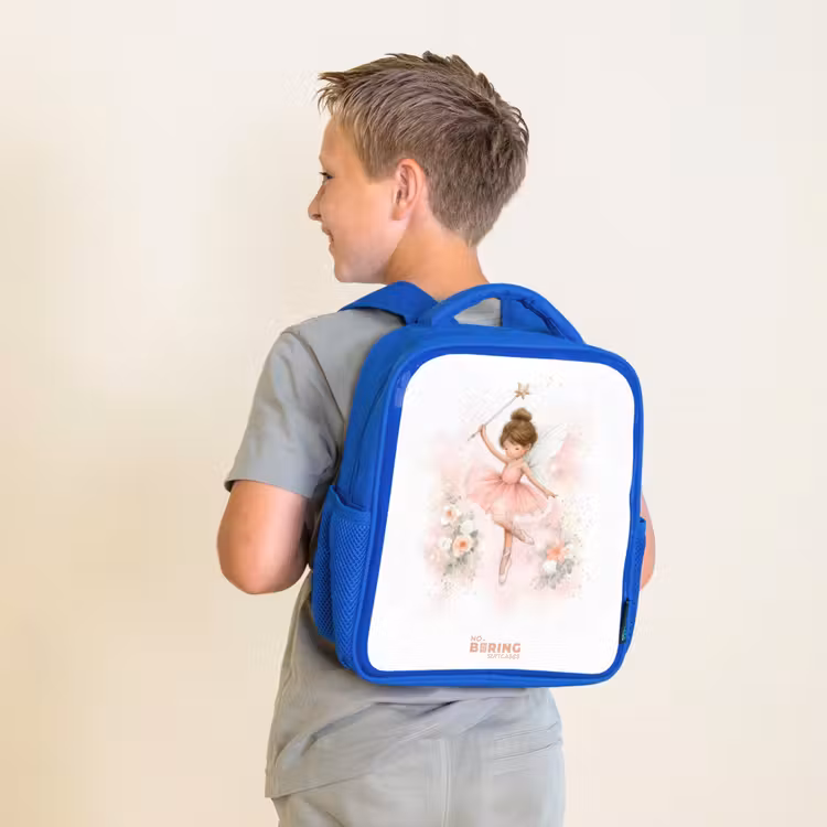 Ballerina fee in roze Kinderrugzak - Blauw middel -sfeer2