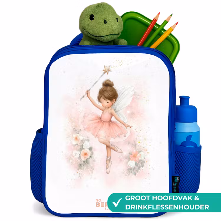 Ballerina fee in roze Kinderrugzak - Blauw middel -inhoud_NL